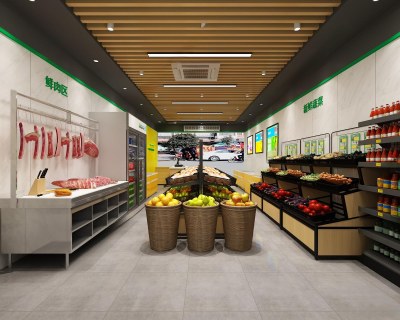 现代水果店3D模型下载